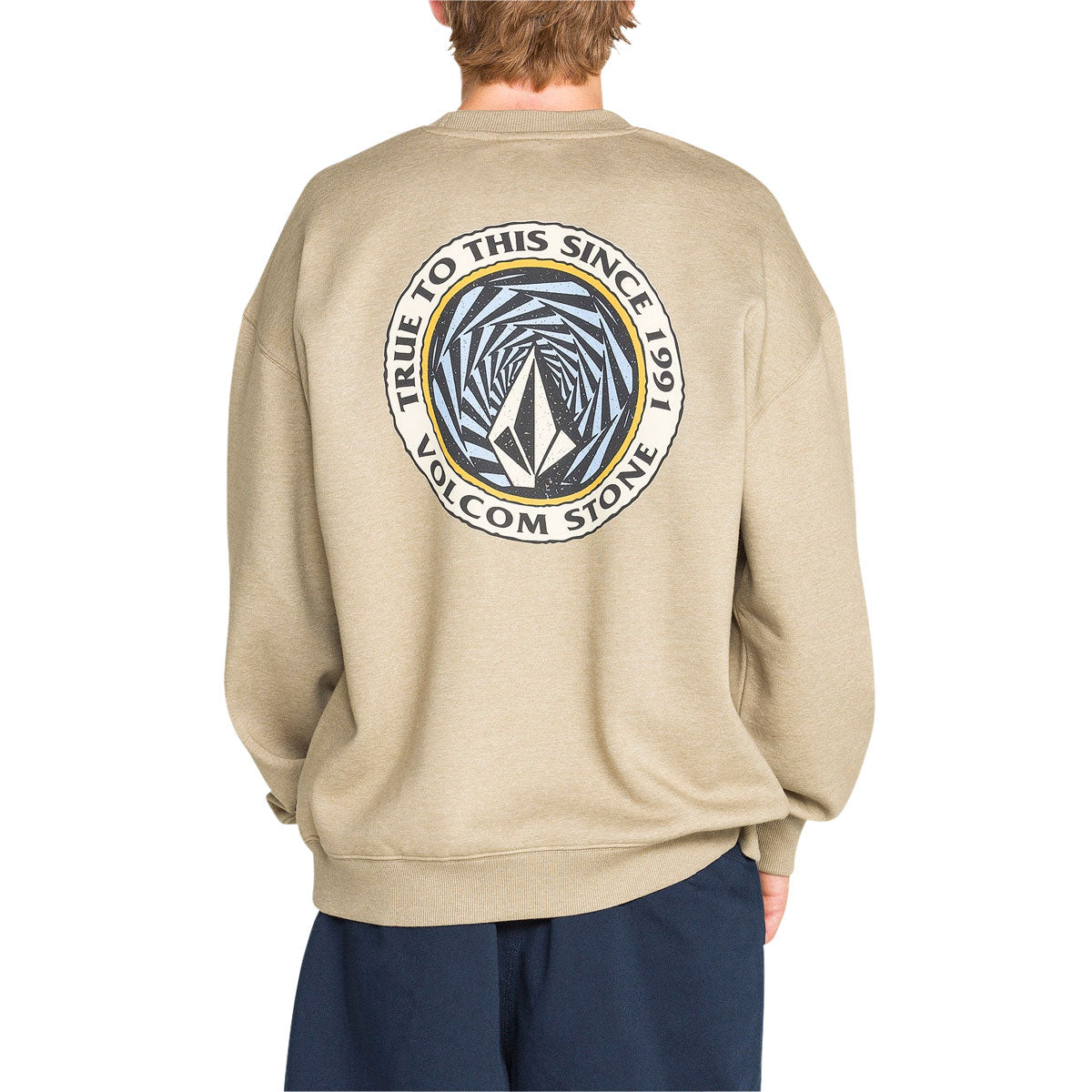 Volcom Dirty Work Crew Sweatshirt - Khaki image 2