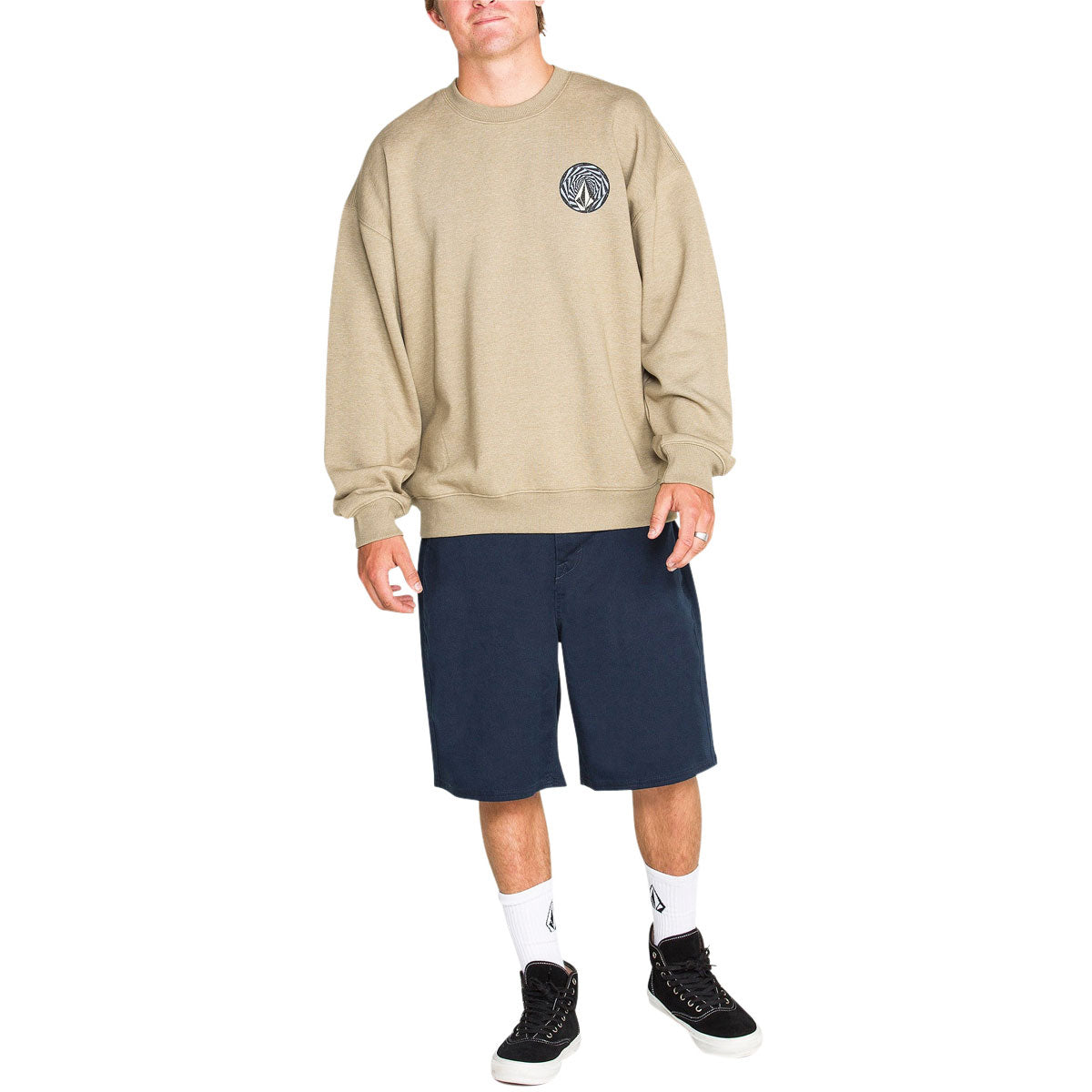 Volcom Dirty Work Crew Sweatshirt - Khaki image 3
