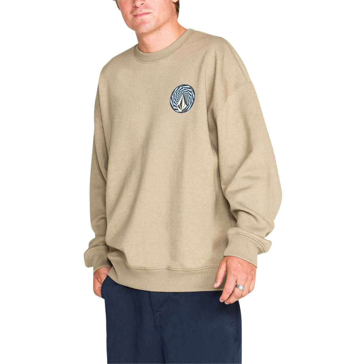 Volcom Dirty Work Crew Sweatshirt - Khaki image 4