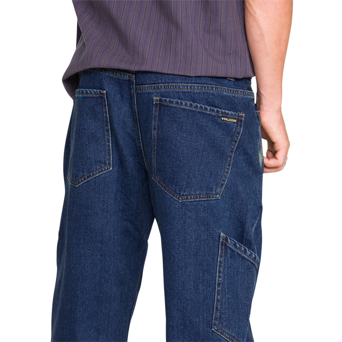 Volcom Kinkade Utility Denim Jeans - Med Dark Indigo Blue image 4