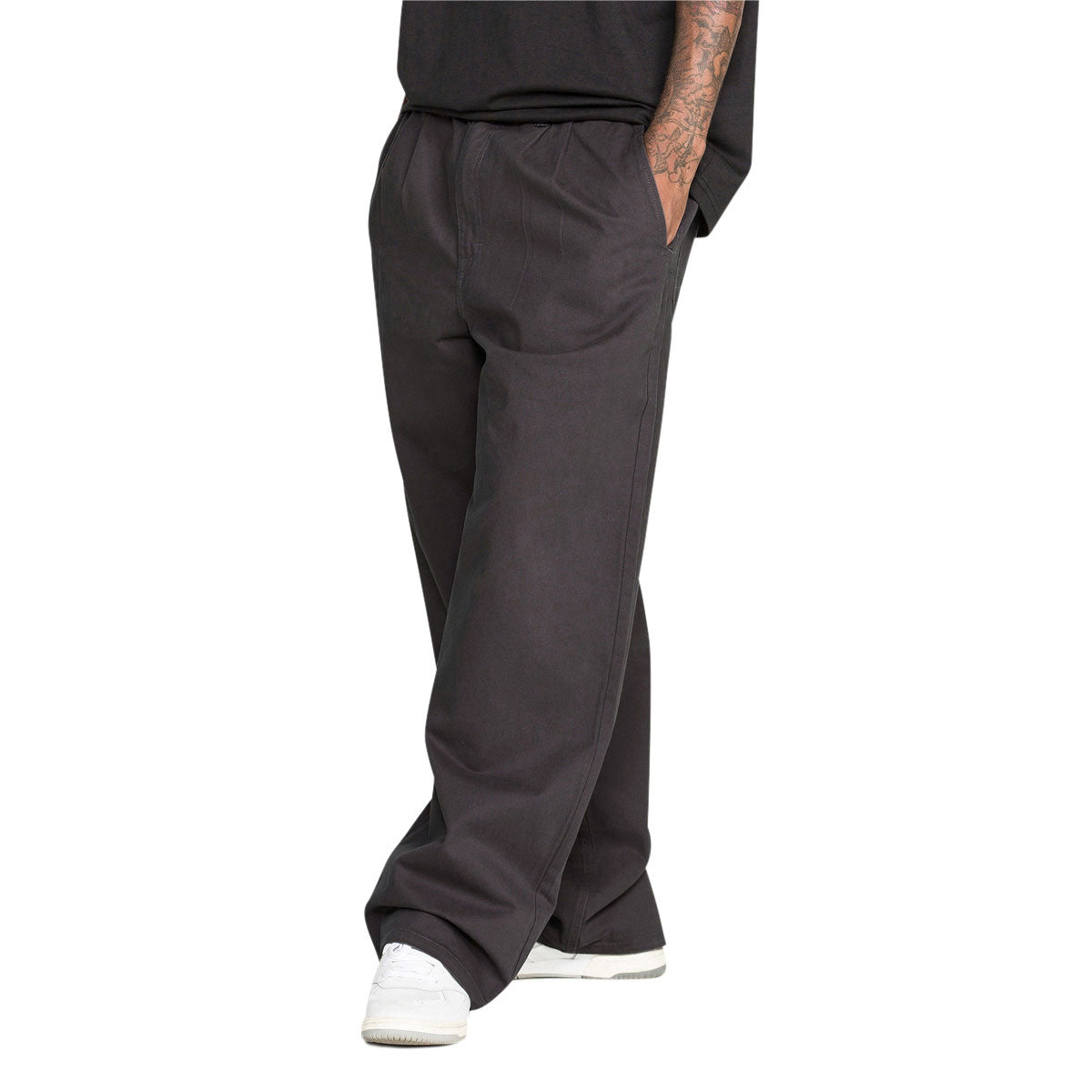 Volcom Chillow Pleat Elastic Waist Pants - Asphalt Black image 4