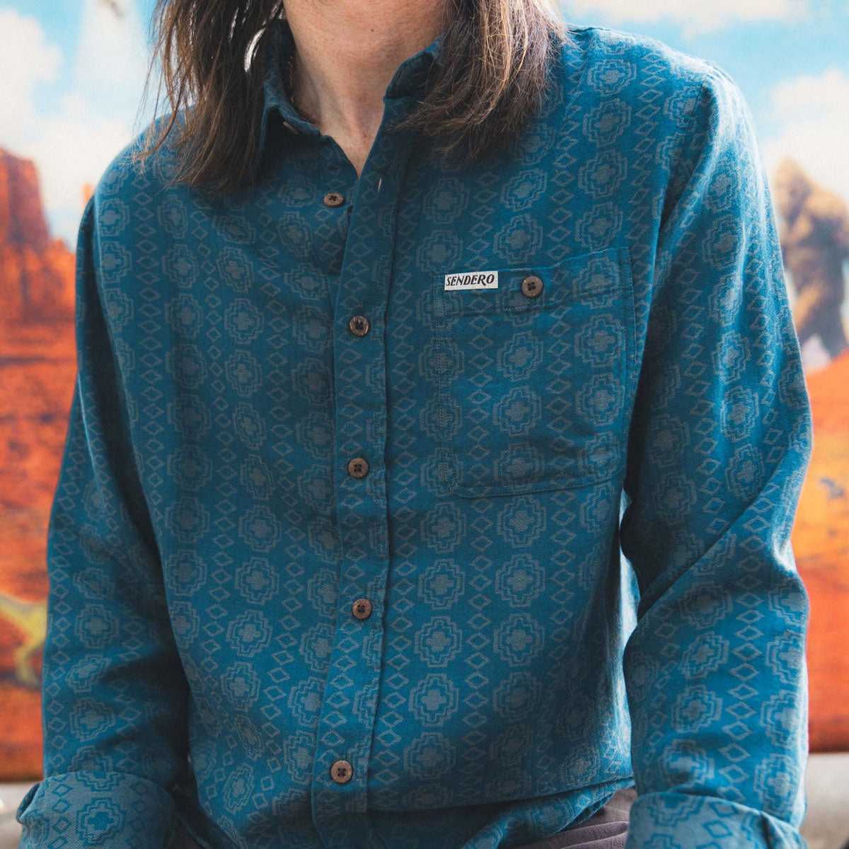 Sendero City Slicker Long Sleeve Shirt - Ojinaga/Blue image 4