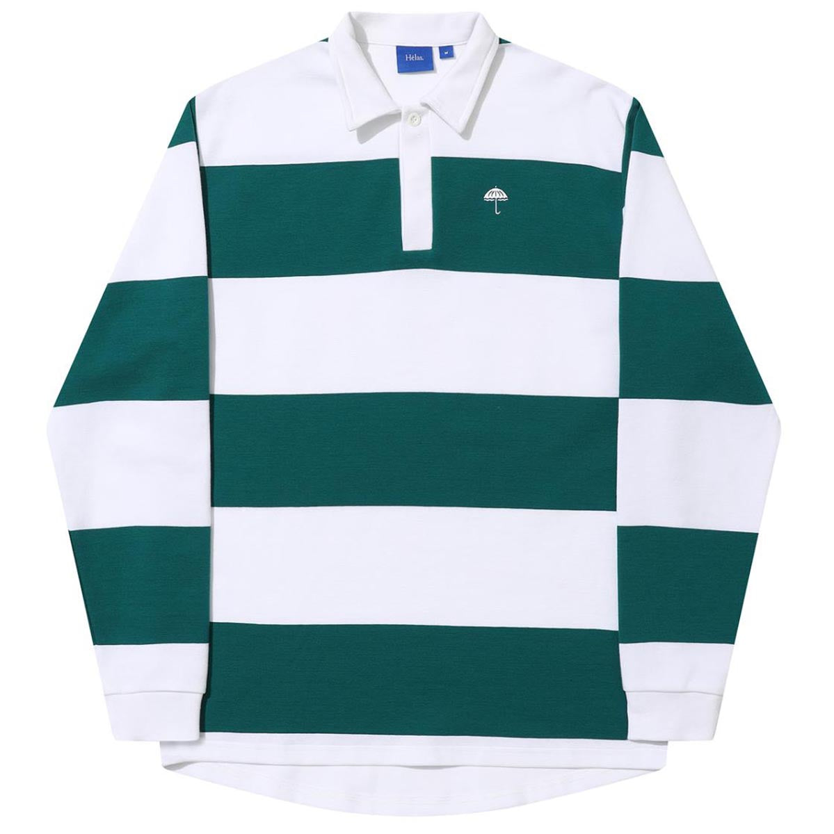 Helas Yard Long Sleeve Polo Shirt - White/Green image 1