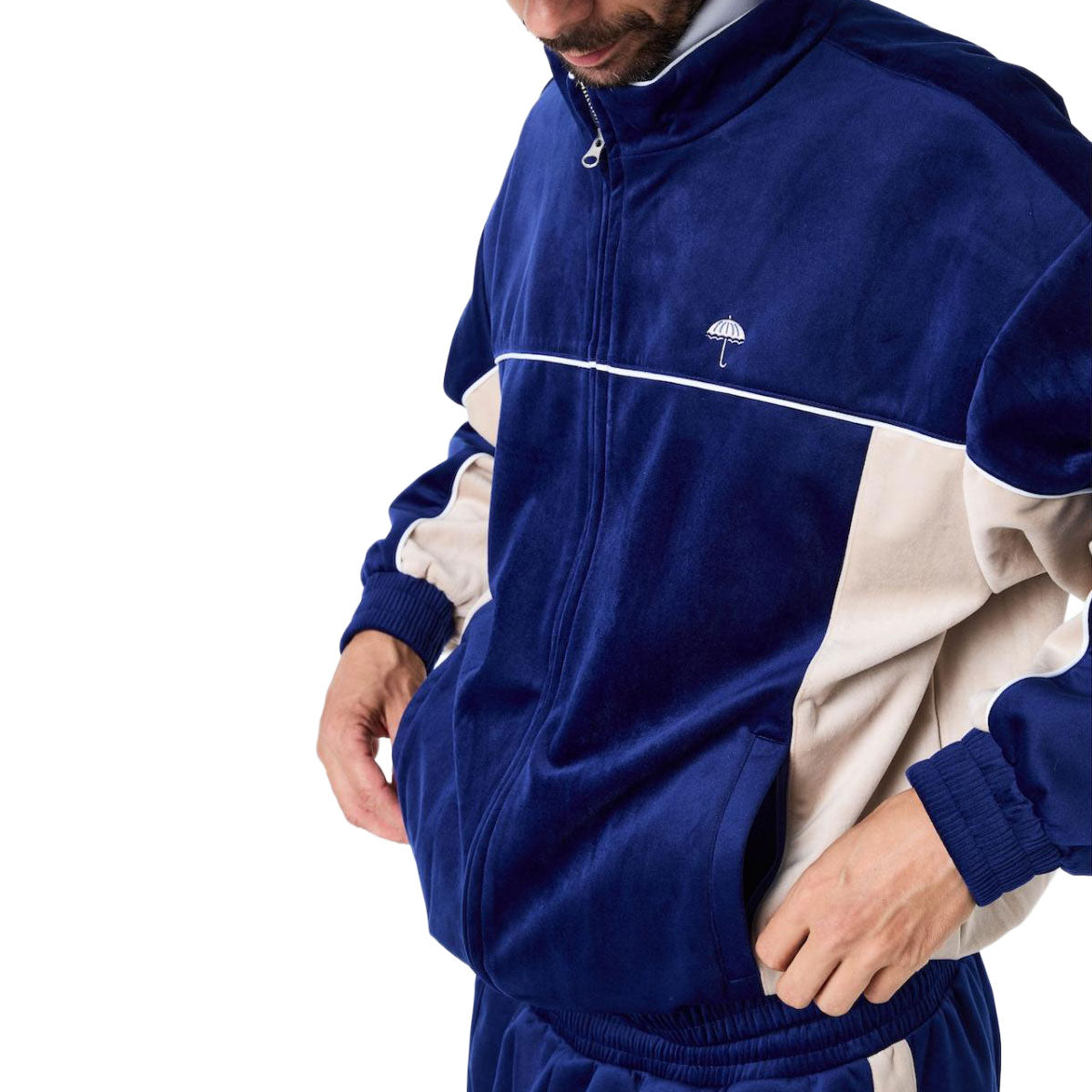 Helas Donny Tracksuit Jacket - Navy/Beige image 2