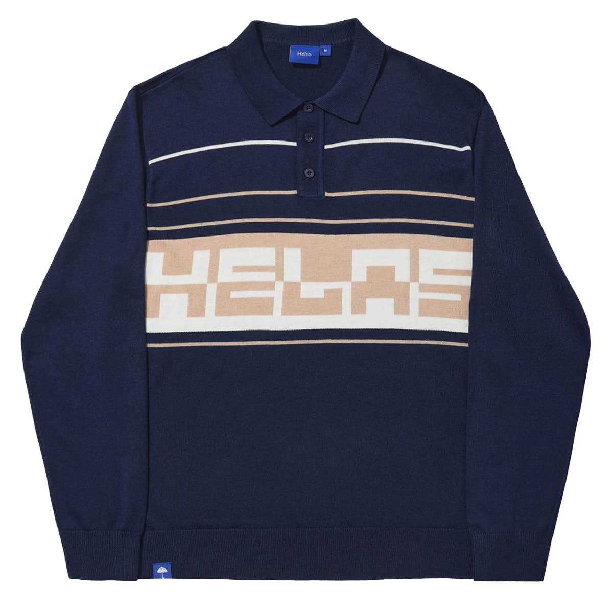 Helas Pulo Polo Long Sleeve Knit Shirt - Navy image 1