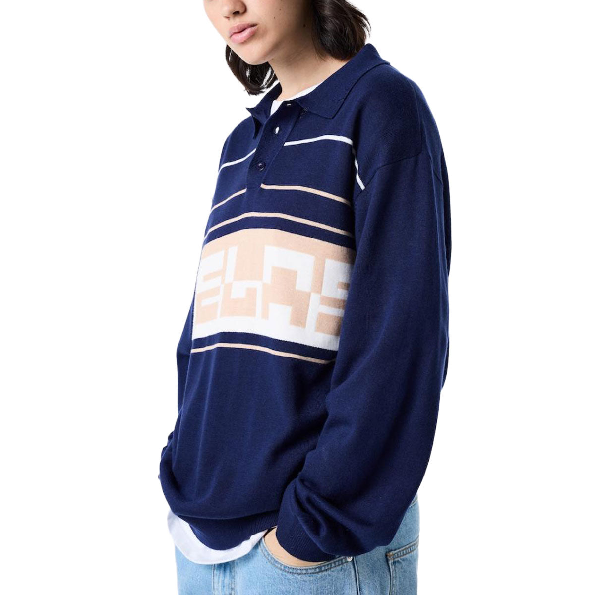 Helas Pulo Polo Long Sleeve Knit Shirt - Navy image 3