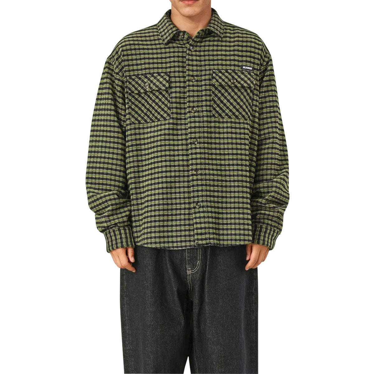 XLarge Long Sleeve Plaid Shirt - Black image 1