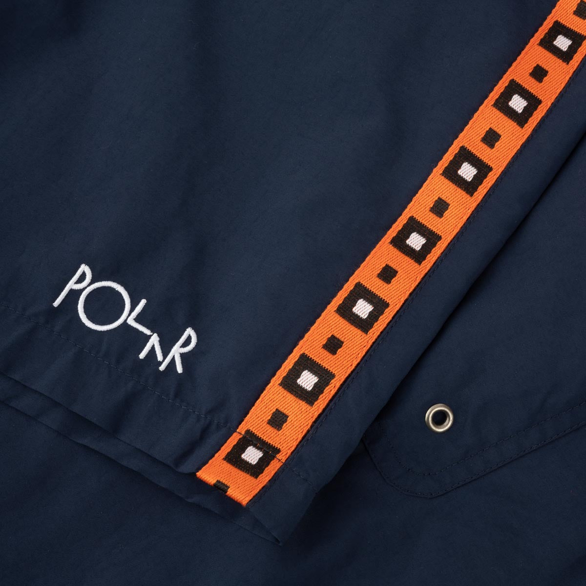 Polar Swim Square Stripe Shorts - Navy/Orange image 3