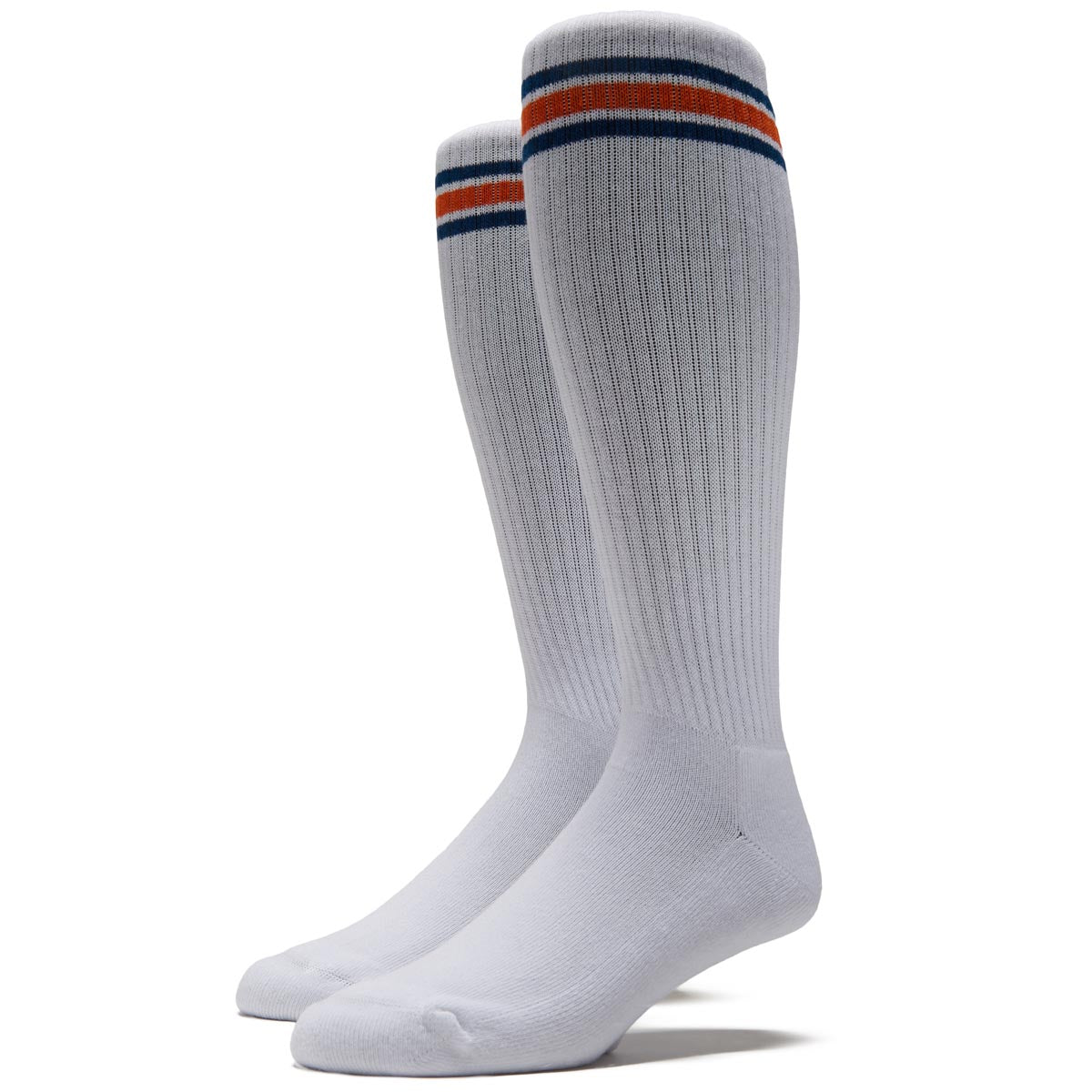 Polar Rib Long Stripe Socks - White/Blue/Orange image 1
