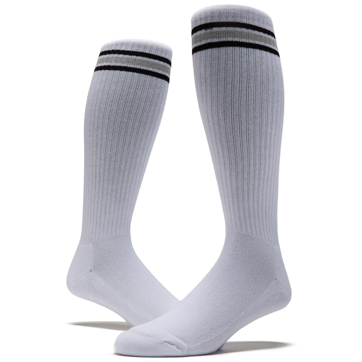 Polar Rib Long Stripe Socks - White/Black image 2