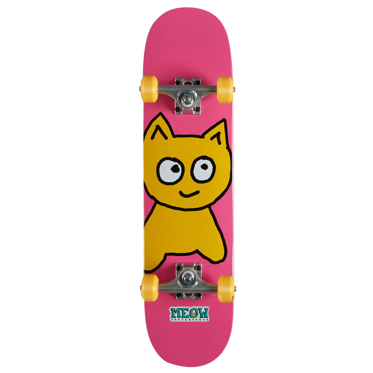 Meow Big Cat Soft Top Pre-Built Skateboard Complete - Pink - 7.25