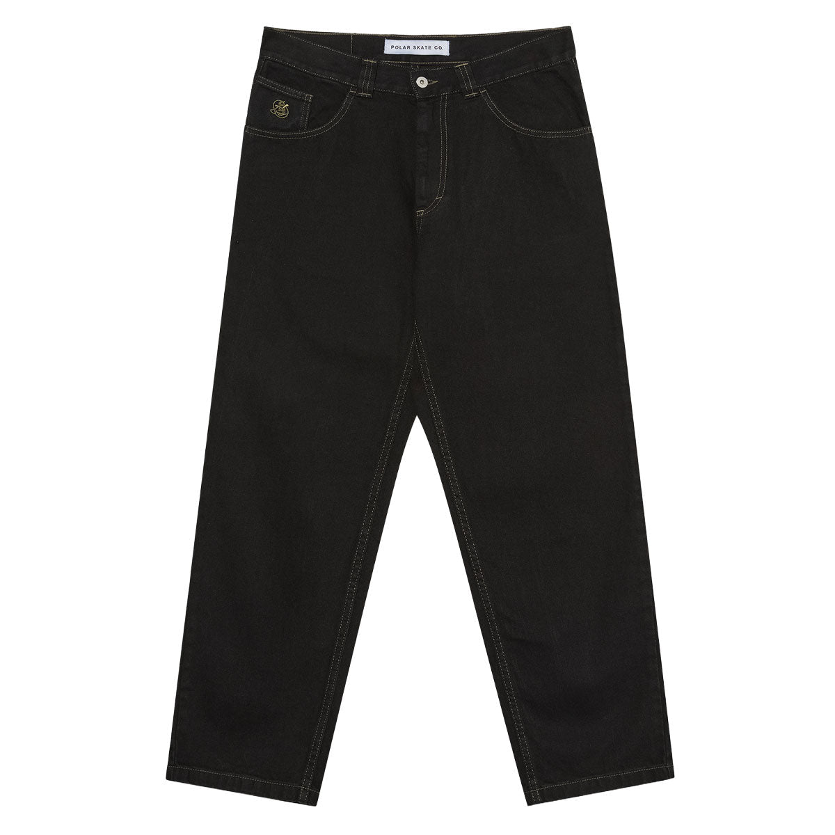 Polar 93! Contrast Stitching Denim Jeans - Black/Dark Olive image 1