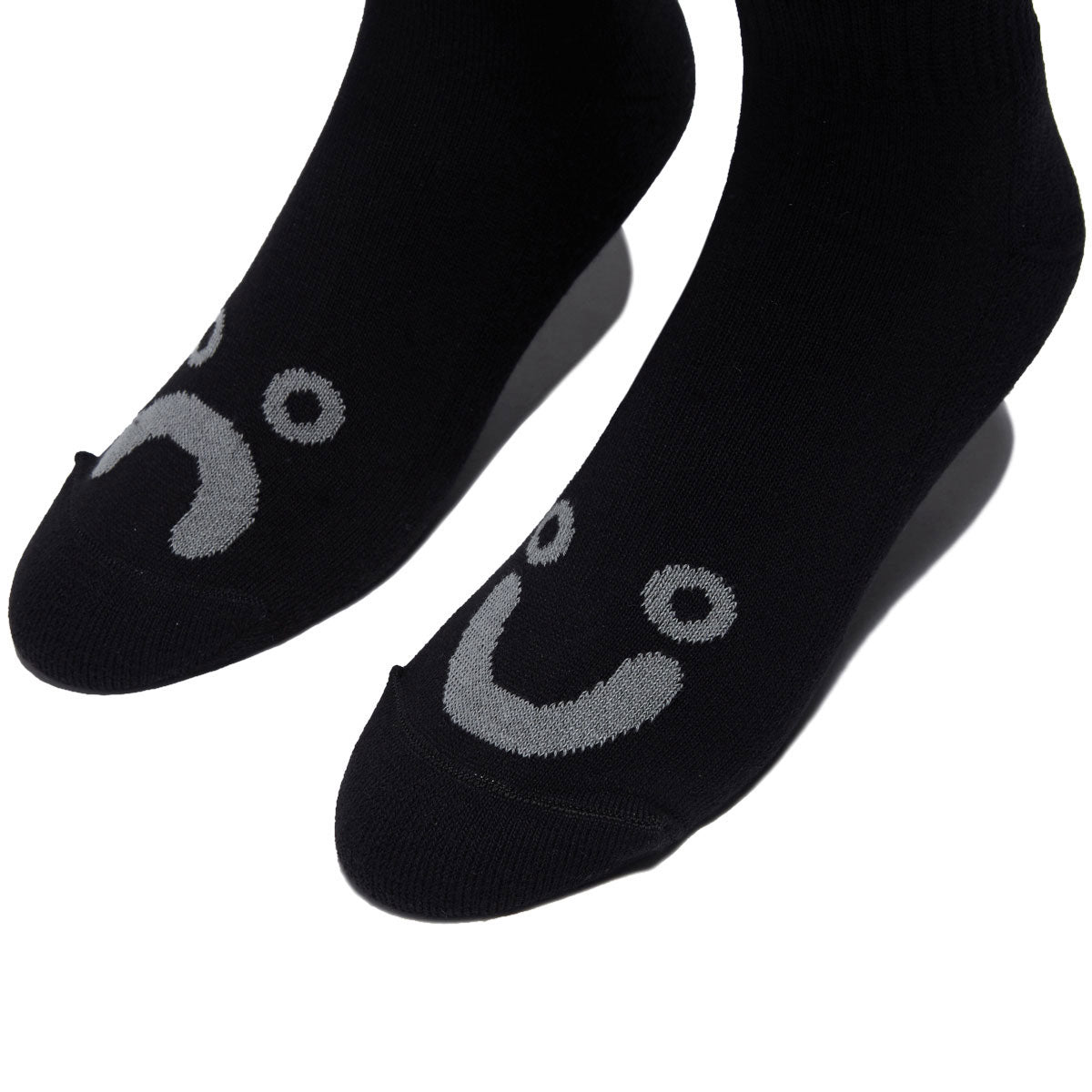 Polar Happy Sad Rib Socks - Black/Heather Grey image 3