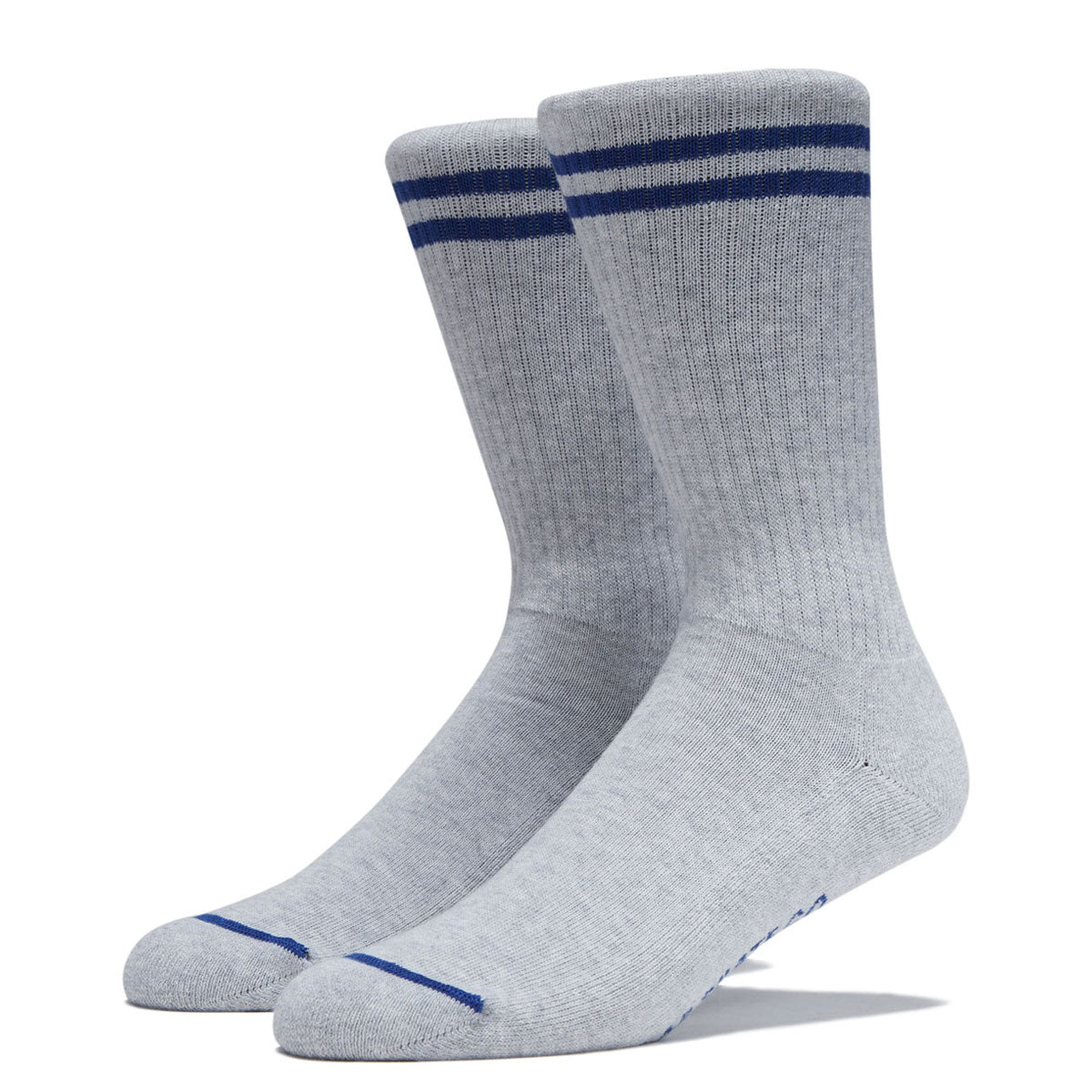 Polar 2 Stripes Rib Socks - Heather Grey/Blue image 1
