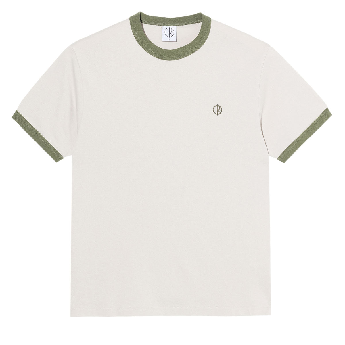 Polar Ringer T-Shirt - Pale Taupe/Army Green image 1