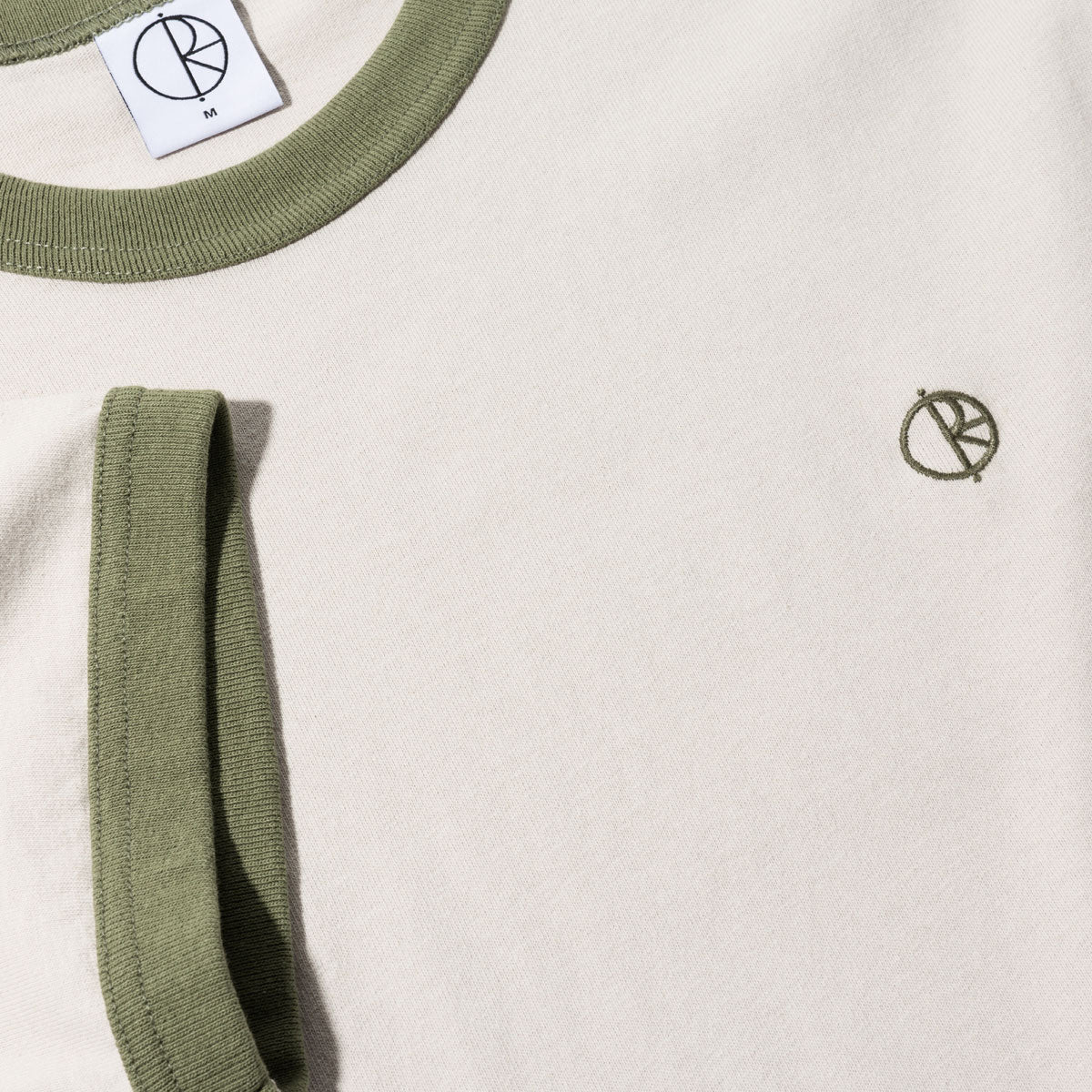 Polar Ringer T-Shirt - Pale Taupe/Army Green image 2