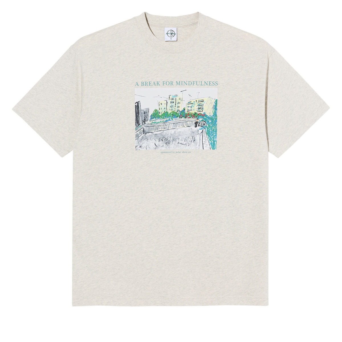 Polar Mindfulness T-Shirt - Ivory Grey Melange image 1