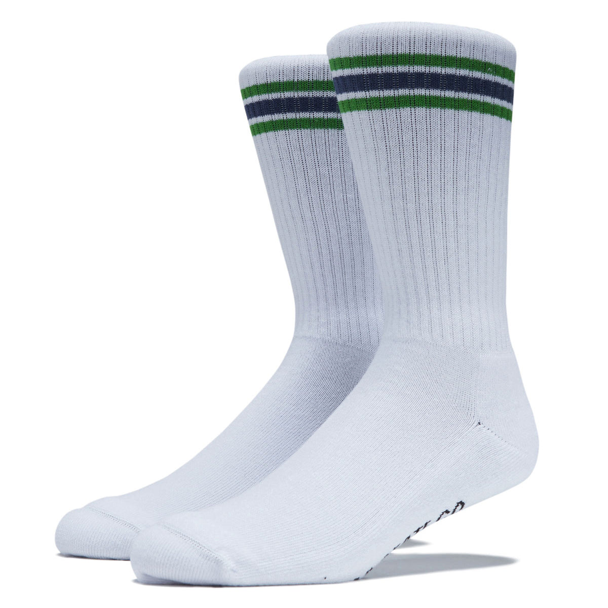 Polar Stripes Rib Socks - White/Green/Blue image 1