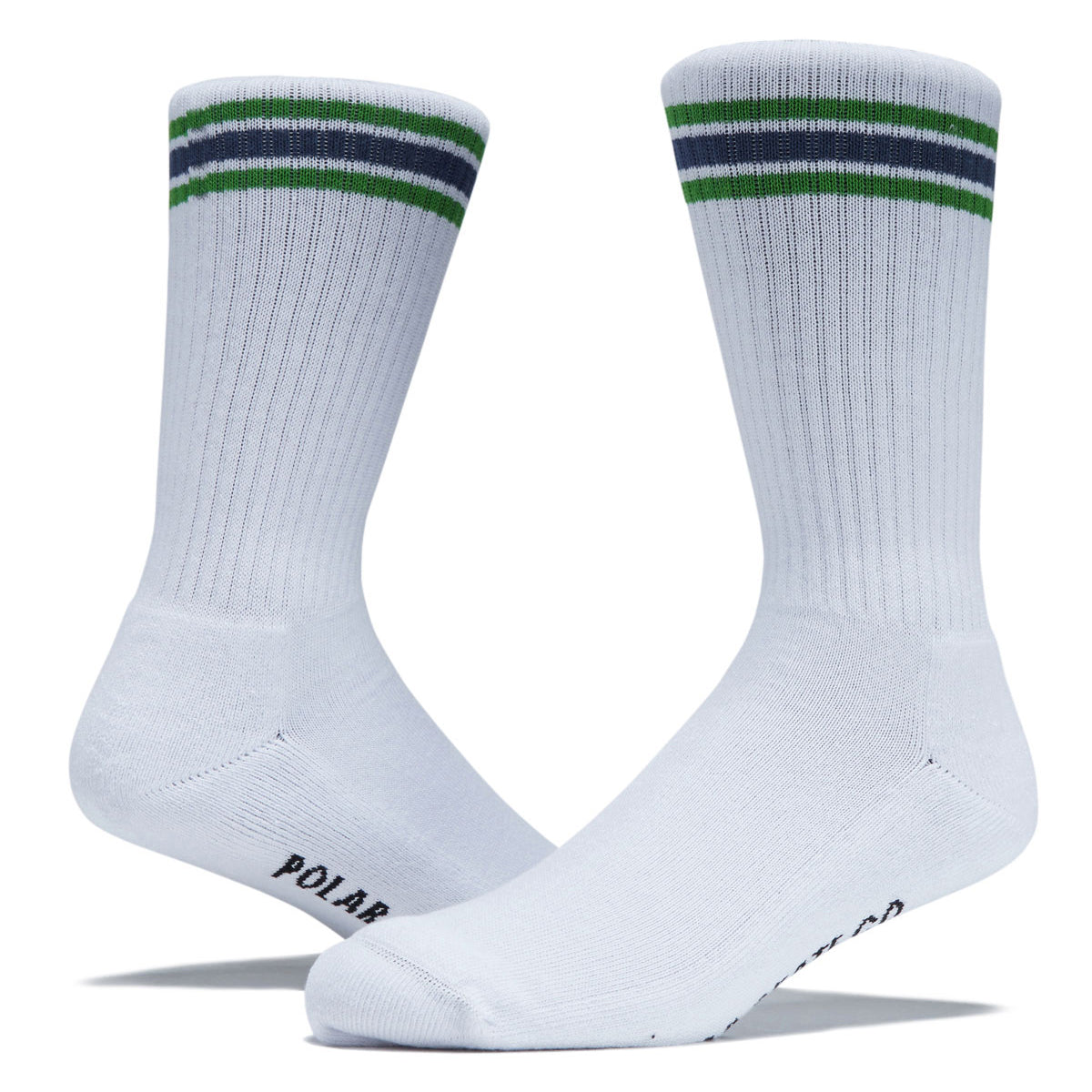 Polar Stripes Rib Socks - White/Green/Blue image 2