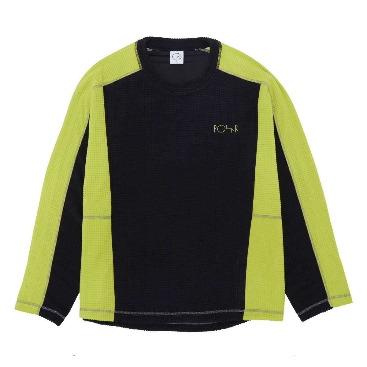 Polar Grid Fleece Sweater - Black/Chartreuse image 1