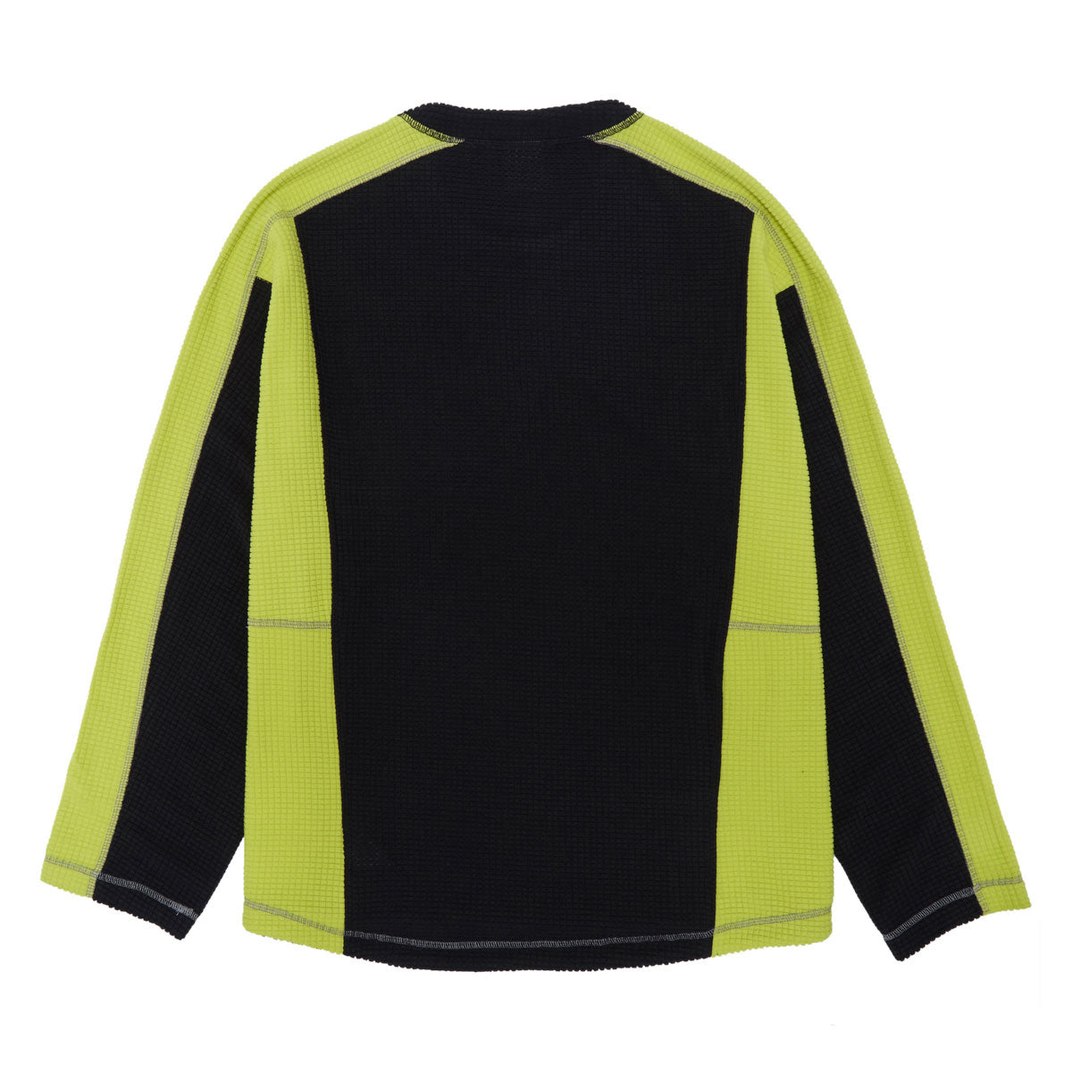 Polar Grid Fleece Sweater - Black/Chartreuse image 2