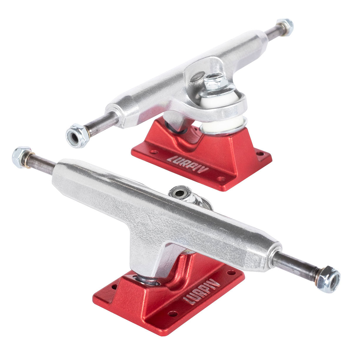 Lurpiv 3 Hollow Skateboard Trucks - Polished/Red - 145mm image 3
