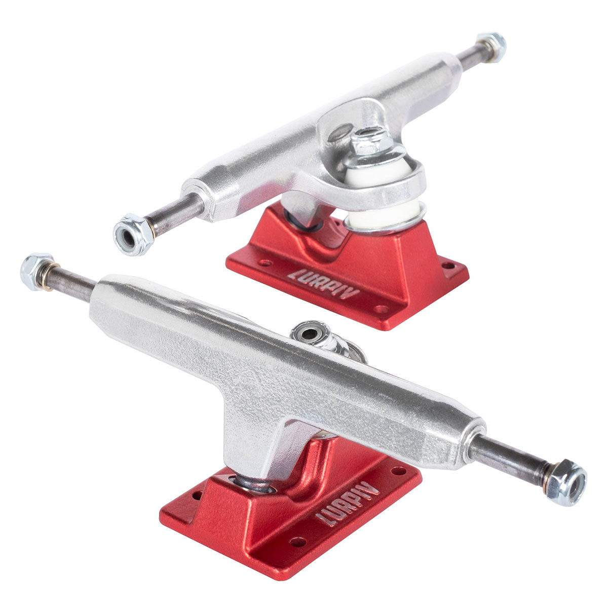 Lurpiv 3 Hollow Skateboard Trucks - Polished/Red - 155mm image 3