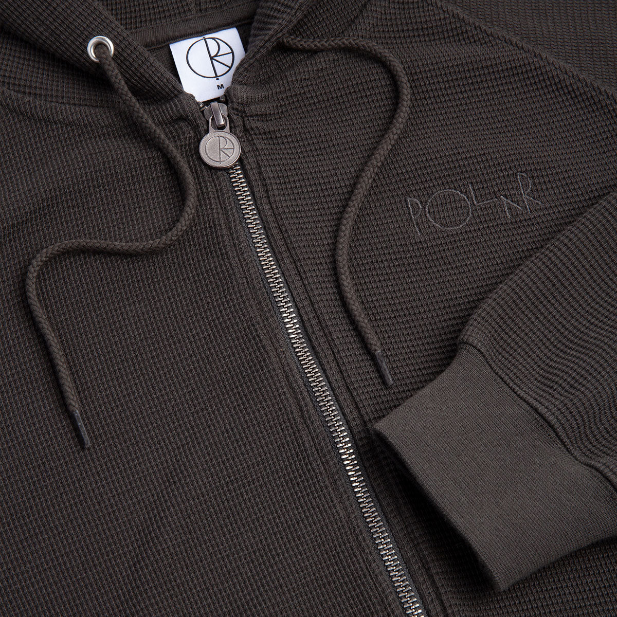 Polar Waffle Zip Hoodie - Dirty Black image 3
