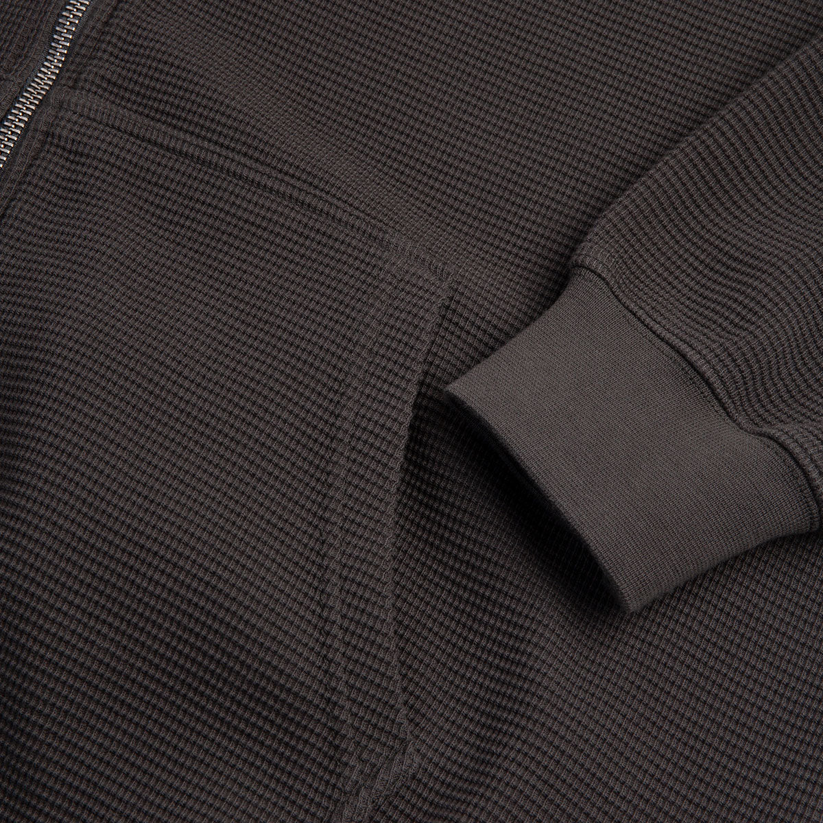 Polar Waffle Zip Hoodie - Dirty Black image 5