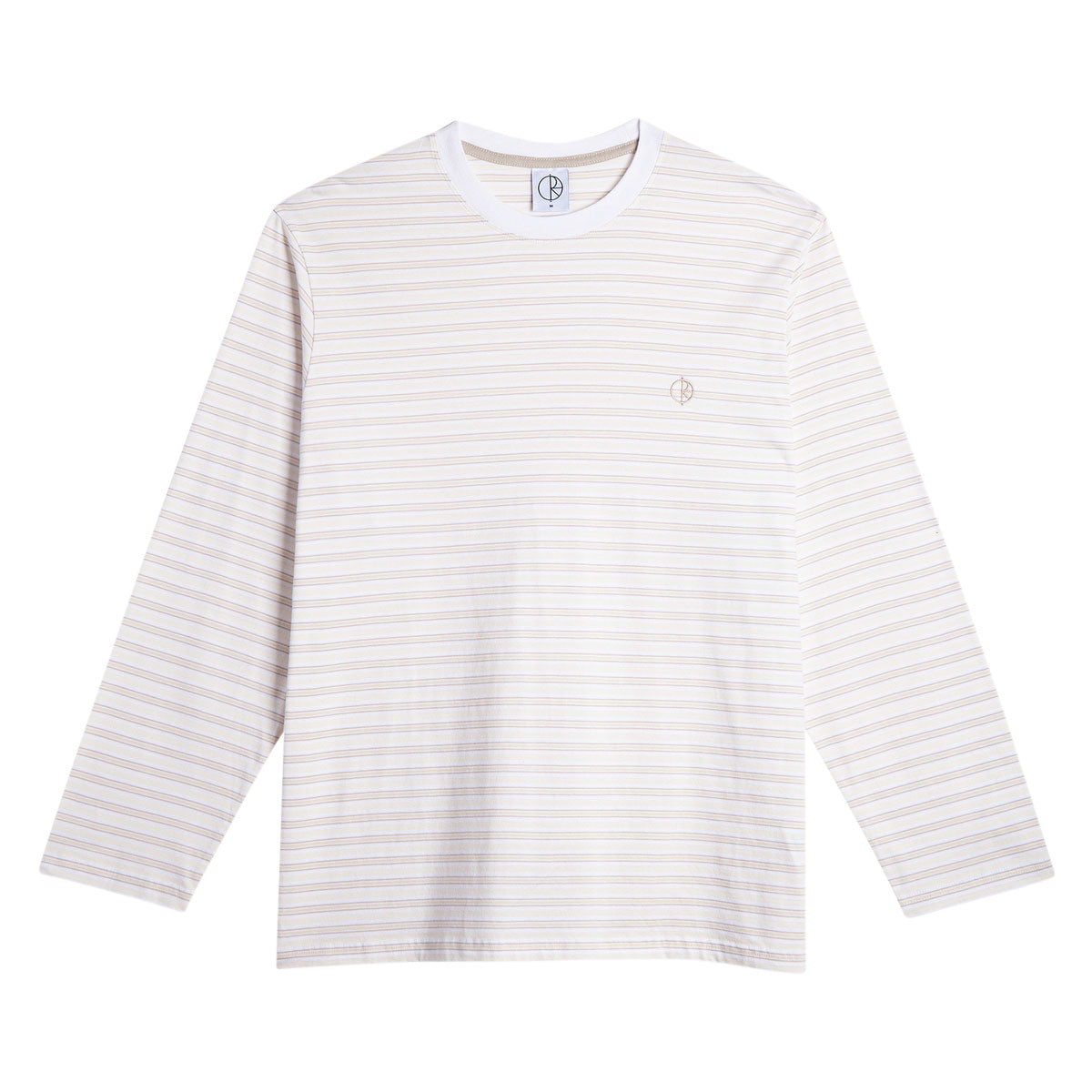Polar Steve Stripe Long Sleeve T-Shirt - White/Taupe image 1