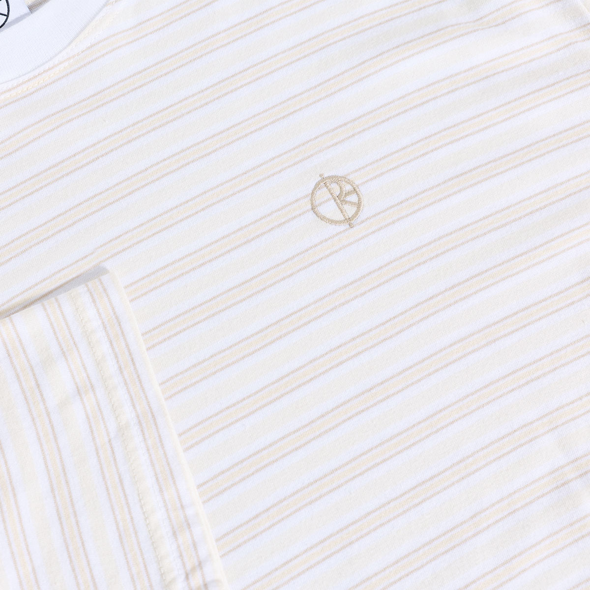 Polar Steve Stripe Long Sleeve T-Shirt - White/Taupe image 2