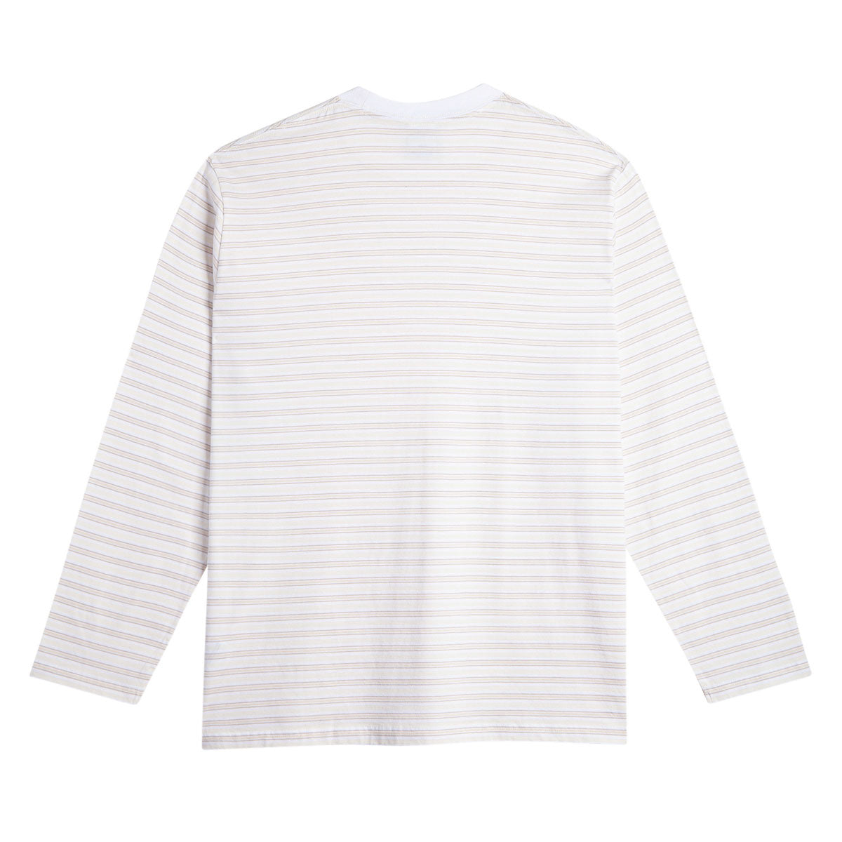Polar Steve Stripe Long Sleeve T-Shirt - White/Taupe image 3