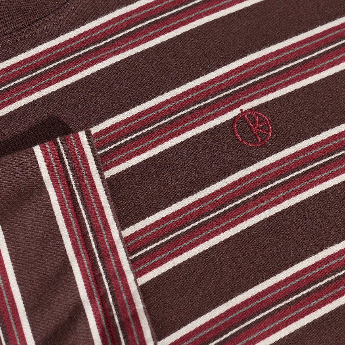 Polar Steve Stripe Long Sleeve T-Shirt - Brown/Red image 2