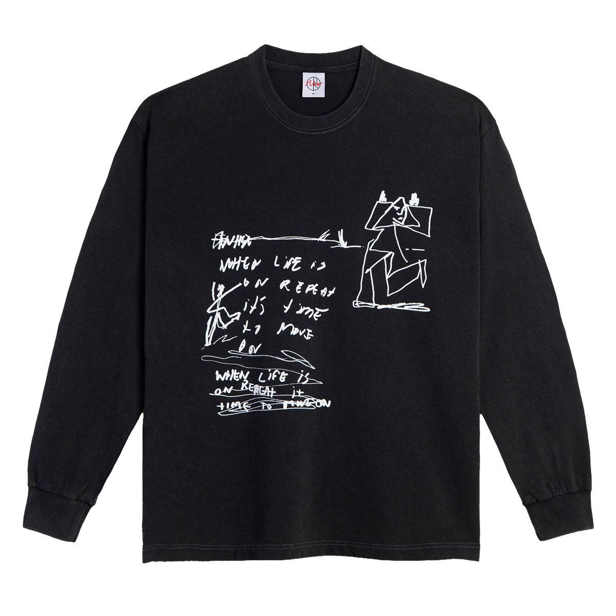 Polar On Repeat Long Sleeve T-Shirt - Silver Black image 1