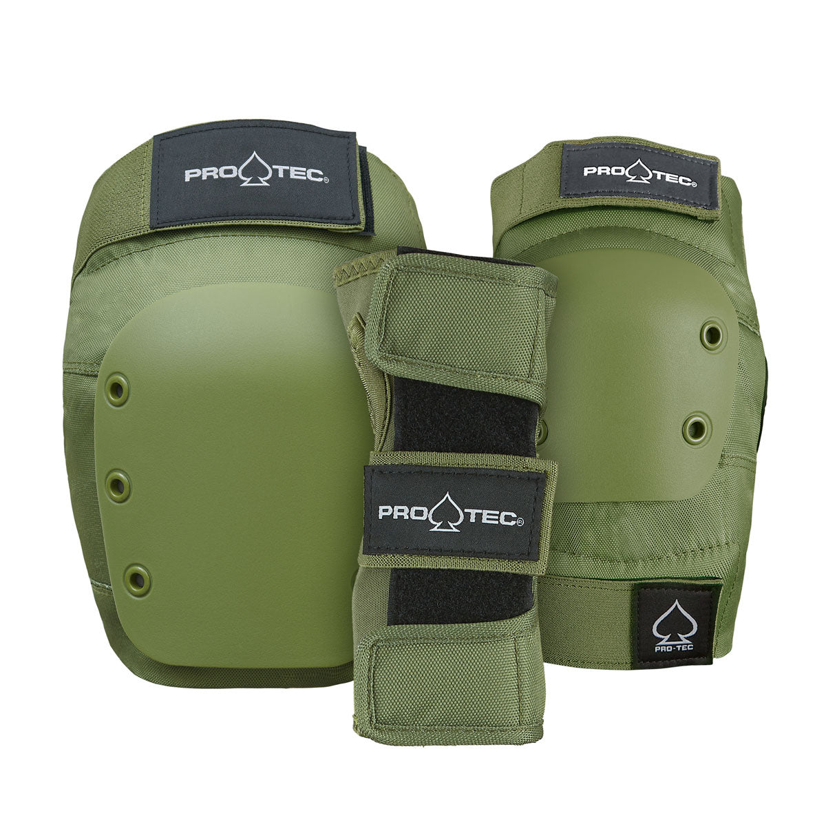Pro-Tec Street Adult 3 Pack Open Back Set Of Pads - Army Green image 1