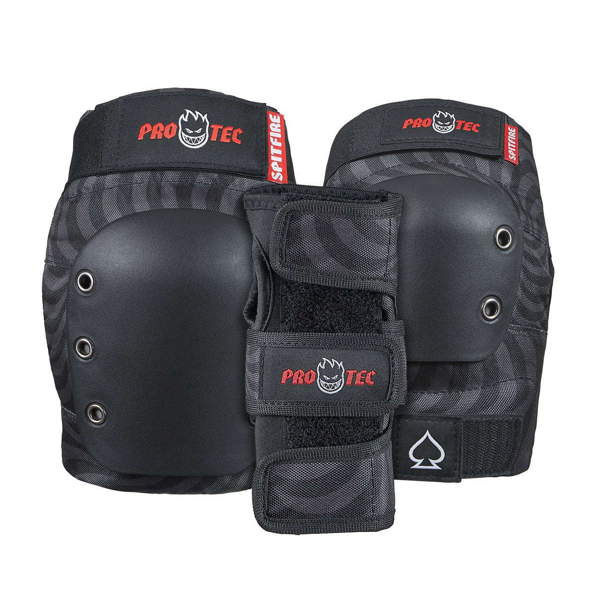 Pro-Tec x Spitfire Street Adult 3 Pack Open Back Set Of Pads - Black Swirl image 1