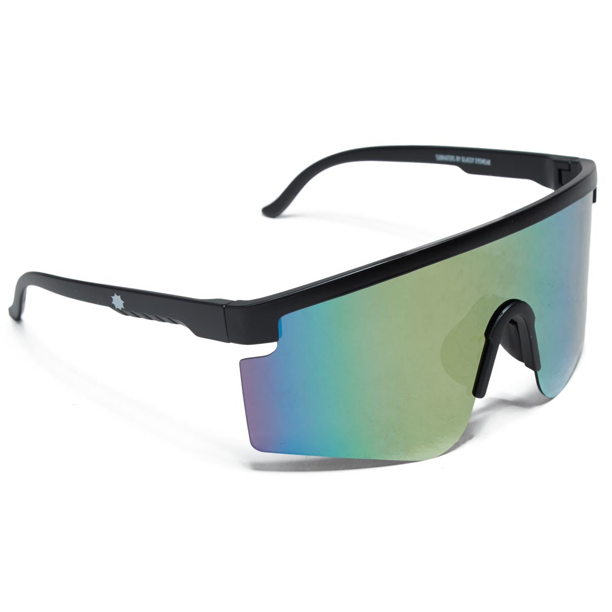 Glassy Mojave Polarized Sunglasses - Black/Green Mirror image 1