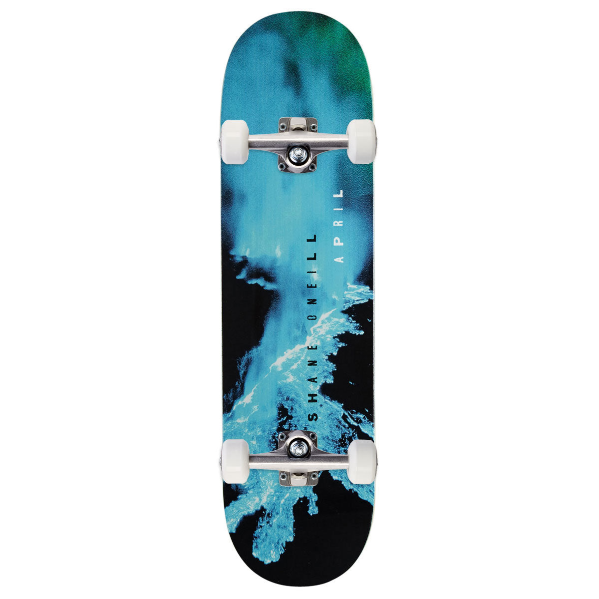 April Shane O'Neill Blue Flow Skateboard Complete - 8.38