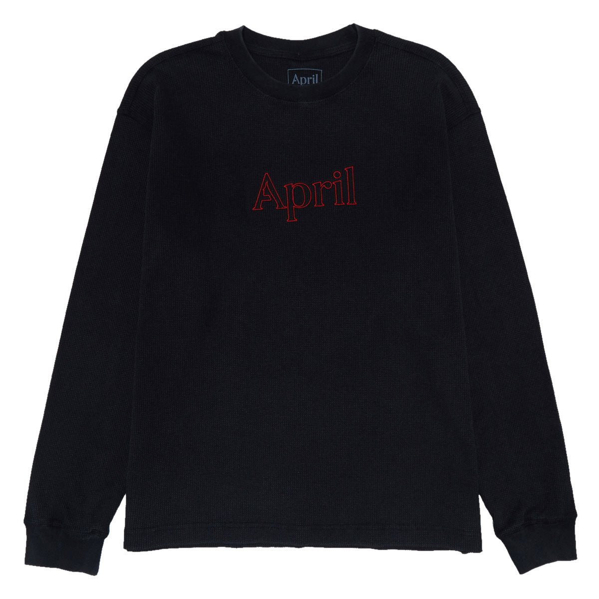 April Thermal Long Sleeve Shirt - Black/Red Embroidery image 1