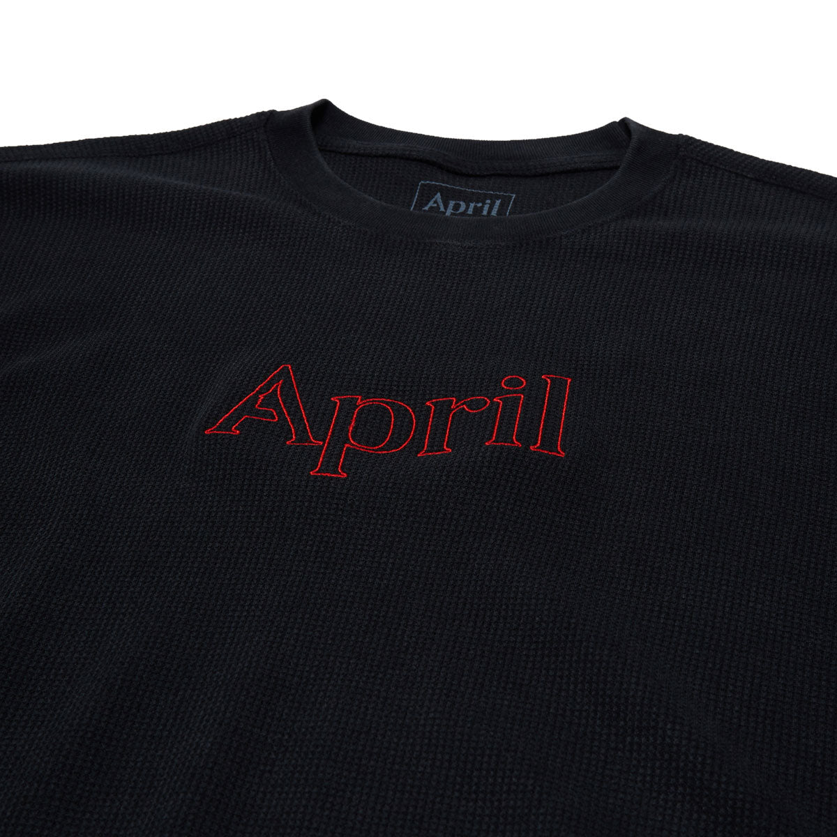April Thermal Long Sleeve Shirt - Black/Red Embroidery image 2