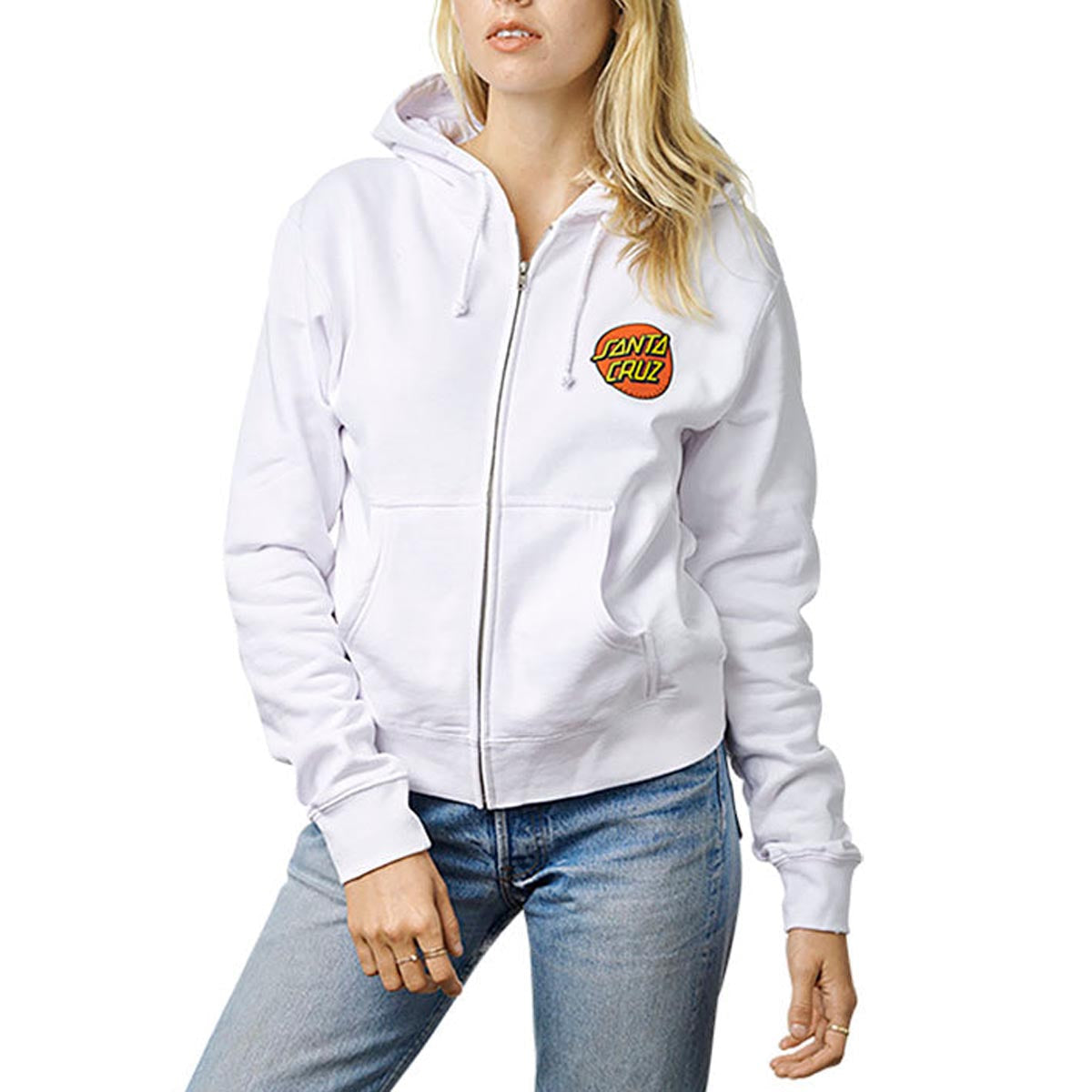 Santa Cruz Womens Classic Dot Zip Up Hoodie - White image 3