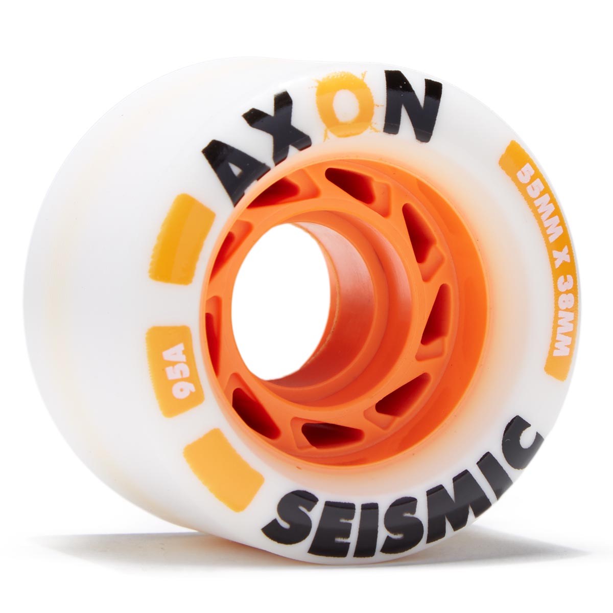 Seismic Axom 95a Longboard Wheels - White/Orange - 55mm image 1