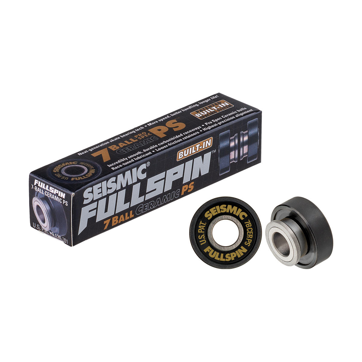 Seismic Fullspin 7-Ball Ceramic Pro Spec Bearings - Black image 1