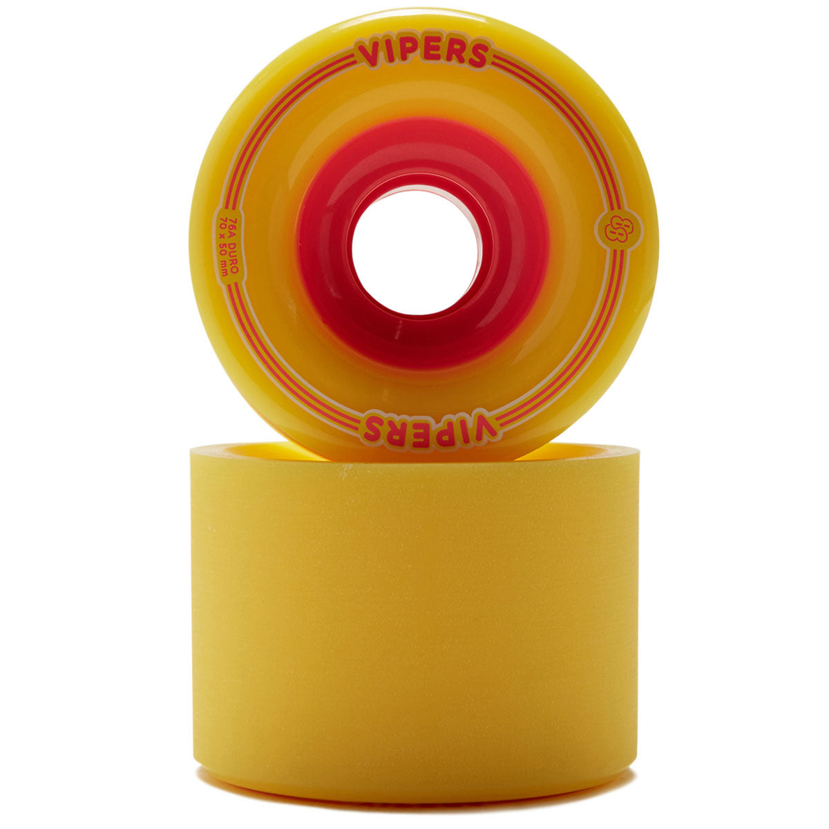 88 Wheel Co Viper Freeride 76a Longboard Wheels - Yellow - 70mm image 2
