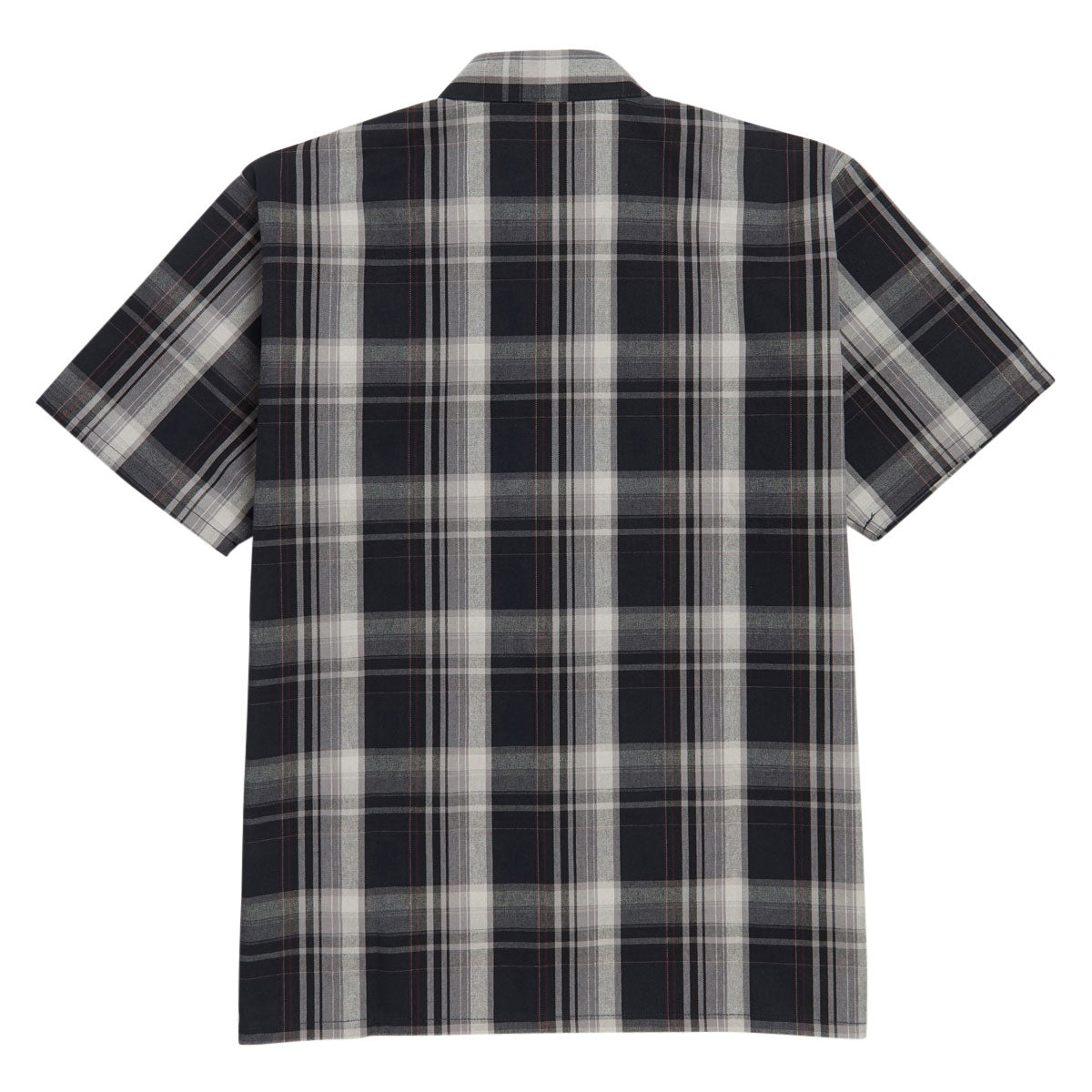Ben Davis Short Sleeved Plaid 1/2 Zip Shirt - Navy/Grey image 2