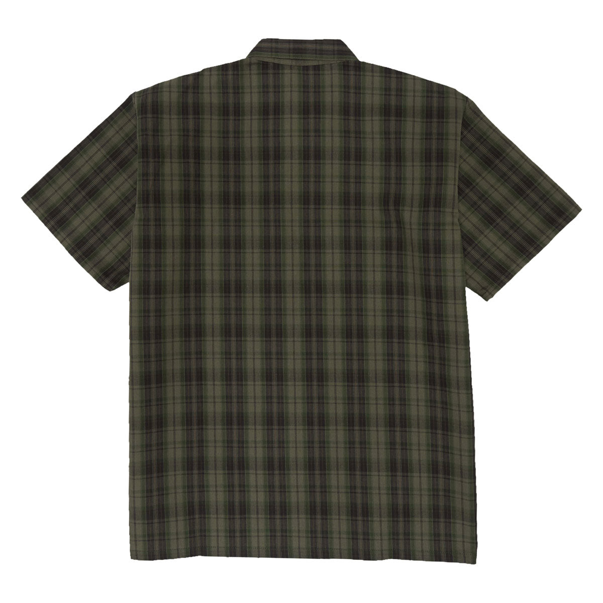 Ben Davis Short Sleeved Plaid 1/2 Zip Shirt - Olive image 2