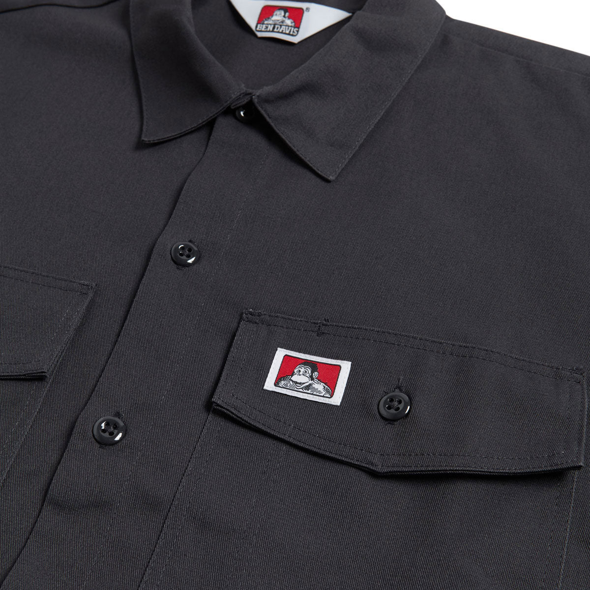 Ben Davis Solid Button Up Shirt - Charcoal image 3