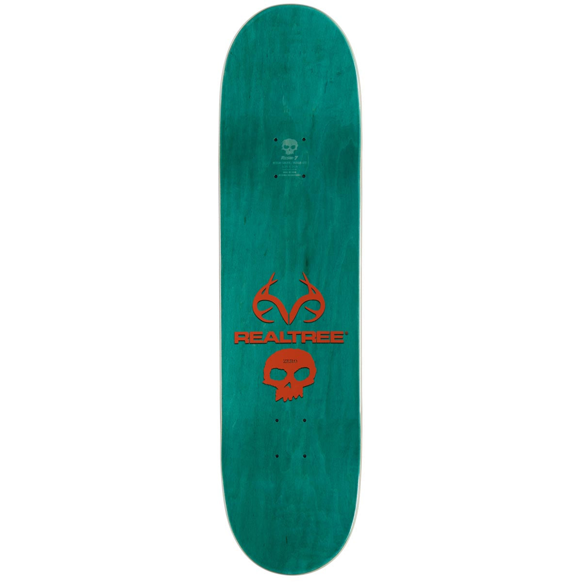 Zero x Realtree Single Skull Skateboard Deck - Orange - 8.25