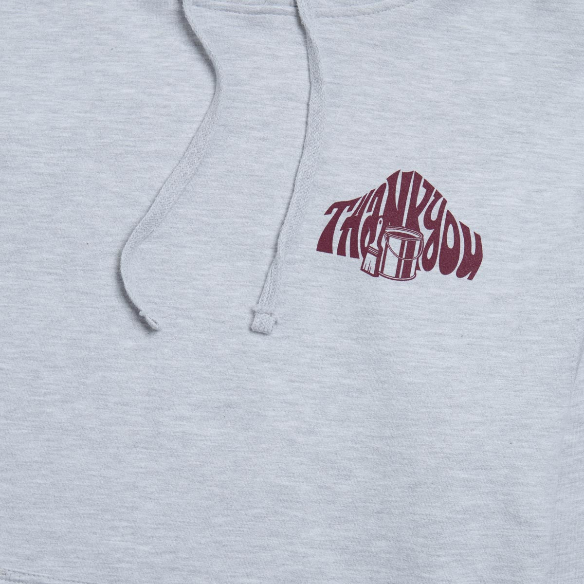 Thank You Hand Painted Hoodie - Heather Grey image 3