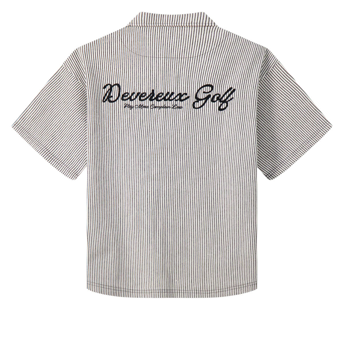Devereux Mechanic 1/4 Zip Polo Shirt - Faded Black Pinstripe image 2
